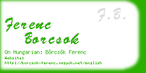 ferenc borcsok business card